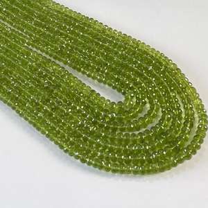 6mm 8mm Natural verde peridoto piedra facetada Rondelle cuentas Strand String DIY piedra preciosa Fabricación de joyas piedra nueva calidad AAA superior - Product Image 3
