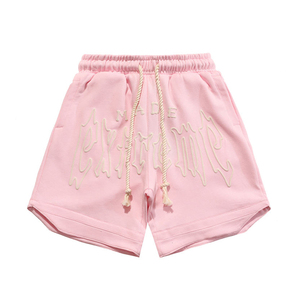 Pantalones Cortos de Algodón para Hombre, Lavado Ácido, Bordado Personalizado, Estilo Holgado, Desgastado por el Sol, Ropa de Verano, Pantalones Deportivos de Felpa Francesa Estilo Hip Hop - Product Image 1