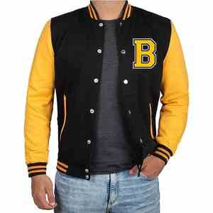 OEM personalizado de lona de los hombres Varsity chaqueta de invierno Bomber Letterman chaqueta de cuero con bordado por encargo - Product Image 4