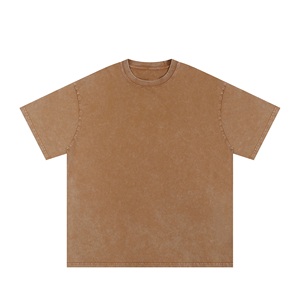 2025 Conception personnalisée T-shirts pour hommes effet de décoloration au soleil lavage à l'acide surdimensionné poids lourd plaine 300 GSM Double couche Boxy Fit - Product Image 2