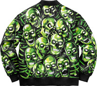 Nouvelle veste bomber pour homme en soie à col court, style rétro streetwear, grande taille, avec logo frontal, hiver 2025
