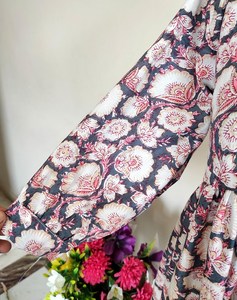 Vestido Informal de Algodón Indio, Vestido Midi Estampado Hecho a Mano, Vestido Largo de Algodón de Verano, Ropa de Estilo Bohemio para Mujer, Ligero e Informal - Product Image 3