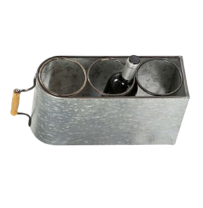 Utensilio de cocina de metal galvanizado artesanal con mango de metal estilo granja almacenamiento para fiestas soporte para cubiertos y condimentos - Product Image 3