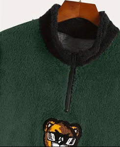 Sudadera de felpa con cuello levantado y patrón de oso personalizado para hombre de alta calidad, Jersey informal de manga larga transpirable holgado - Product Image 3