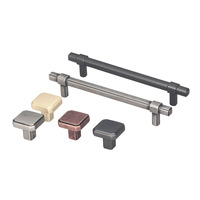 Poignées de meubles carrées en alliage de zinc en forme de T pour armoire, commode, tiroir - Utilisation cuisine, chambre, finition laiton antique