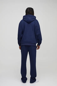 100% Cotton Casual Winter Breathable Four-Way Stretch Zip Jacket Pants 2-Piece Customized High Quality Tracksuits - Product Image 5
