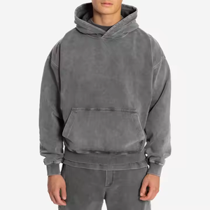 Venta al por mayor de peso pesado sudaderas con capucha en blanco Unisex logotipo personalizado Sudadera con capucha de moda de algodón Vintage lavado ácido Sudadera con capucha - Product Image 4