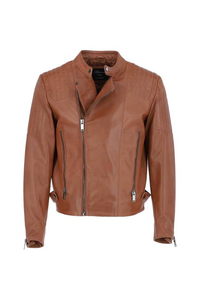 Veste en cuir véritable décontractée vintage pour homme, coupe ample, hiver, écologique, respirante, finition lavée, imperméable, fermeture éclair sur le devant - Product Image 3