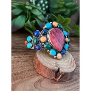 Larry Kaye Fashion Cuff Bracelet Multi-Strone and Sterling Silver - Product Image 5