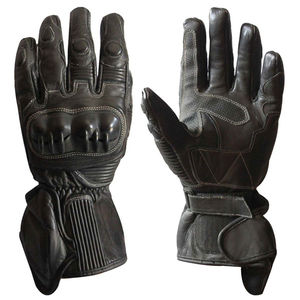Gran oferta guantes de carreras cuero de vaca negro motocicleta guantes de cuero genuino a bajo precio hecho a medida OEM - Product Image 2