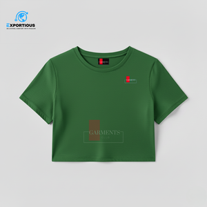 เสื้อยืดคอกลมแบบสั้นสำหรับผู้หญิงผ้าคอตตอน100% โลโก้ตามสั่งโรงงาน oM/odm - Product Image 4