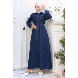 Chaqueta Vaquera y Gabardina Elástica Azul Oscuro para Mujer, Modelo 88069, Estilo Modesto Mega Merchant - Product Image 3