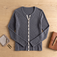 Damen V-Ausschnitt Kaschmir Hochwertige Enganliegende Strickjacke auf Lager Gestrickter Damen-Kaschmirpullover Cardigan