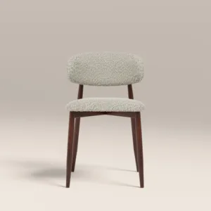 Chaise de salle à manger moderne et écologique en pierre mouchetée et noyer HALSTON pour la maison, le bureau et l'appartement - Product Image 3