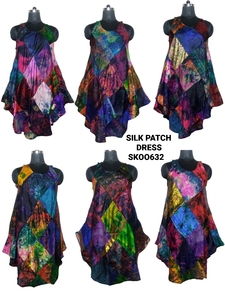 SK NOOR & SONS 2023 Collection Dernières Conceptions Pure Soie Tie-Dye Robe Patchwork Lavable Élégant Sexy XL Taille Taille Naturelle - Product Image 5