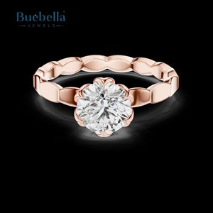 Anillo de compromiso de Plata de Ley 925 original con halo floral y moissanita para boda o fiesta, gran oferta para mujer - Product Image 4