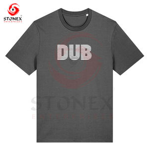 Logotipo de serigrafía personalizado coser y cortar 100% algodón Color sólido hombres camiseta moda moderna Casual - Product Image 2