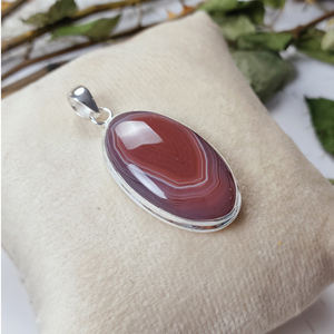 Cabochon ovale Botswana Agate rouge pendentif en pierres précieuses-argent sterling 925-bijoux en gros en vrac-pyramide et bijoux précieux - Product Image 6