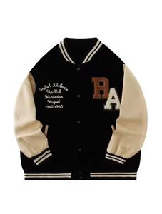 Personalizado de alta calidad 100% algodón gota hombro Varsity chaqueta de gran tamaño Vintage carta Chenille bordado Varsity chaqueta para hombres - Product Image 2