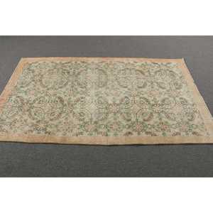 Turkish Vintage Rug, Area 3.8x6.6 ft (115x200 cm) Rug, <b>Brown</b> Patchwork <b>Wool</b> Rug - Product Image 3