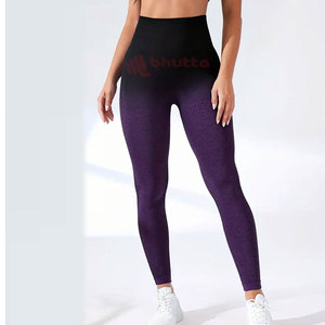 Leggings de yoga et de fitness pour femmes, taille haute, personnalisés, de haute qualité, unis, sans coutures, séchage rapide, respirants, pour la course, avec cordon de serrage - Product Image 6
