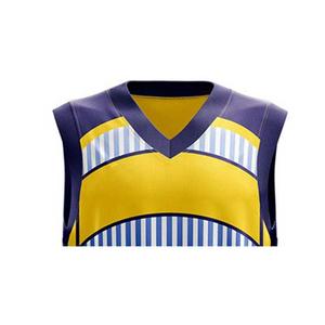 Uniforme de baloncesto reversible personalizado, camiseta sin mangas con diseño de cuello en V, tejido de poliéster transpirable, ropa de baloncesto para jóvenes - Product Image 4