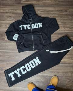 ชุดวอร์มลำลองผ้าฝ้ายสีทึบสำหรับผู้ชายชุด100% ใส่สบายสำหรับฤดูหนาว - Product Image 6