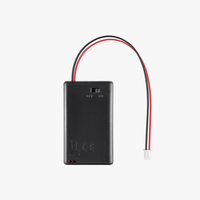 Kotak Baterai Plastik AA/AAA untuk Empat/Tiga Sel Berurutan dengan Konektor PH2.0/XH2.54 dan Kabel 15cm Warna Hitam