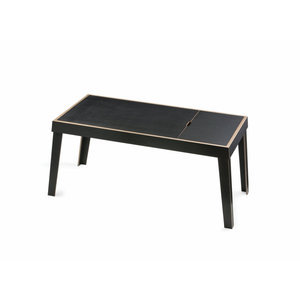 <b>Black</b> Birch Plywood Rectangular Computer Desk with Hinged-Door <b>Storage</b> Charging Cable Opening 1-Year Warranty - Product Image 1