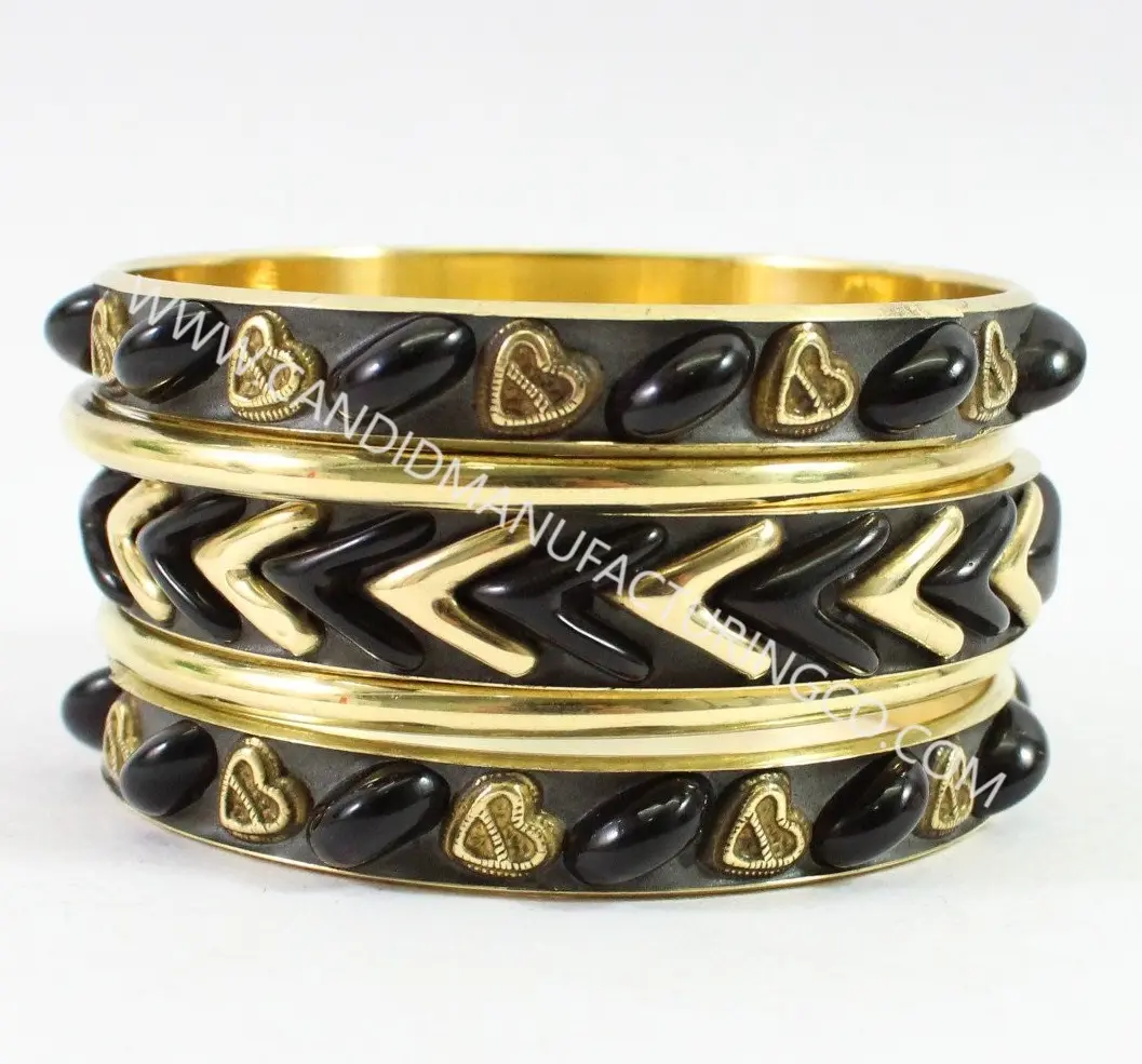 India Fashion Bangles Hars Met Metal Bangle Set Mode-sieraden & Accessoires Handgemaakte Directe Fabriek Verkoop