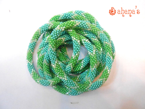 กำไลลูกปัดม้วนประดับด้วยไข่มุกและหยกสไตล์ทางศาสนาจำนวนมาก - Product Image 4