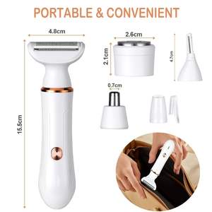 Rasoir électrique pour femme, lame unique, utilisation humide/sèche, tondeuse bikini, épilation indolore pour le visage, les jambes, le nez - IPX7 - Product Image 5