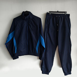 Conjunto cortavientos de dos piezas de fábrica de colores en contraste con conjuntos de chándal cortavientos para hombre de algodón 100% a la venta - Product Image 3