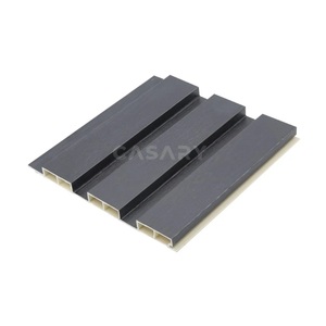 Modern 4-Wave Bamboo Charcoal Fiber PVC Wall Ceiling Cladding Panels Fireproof Moisture-Proof <b>Fluted</b> Wall Furniture for Bedrooms - Product Image 1