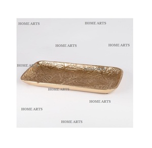 Conception avantageuse Plateau de service alimentaire Couleur or Aluminium Bonbons Dates Plateau de service pour fournisseur en gros - Product Image 1