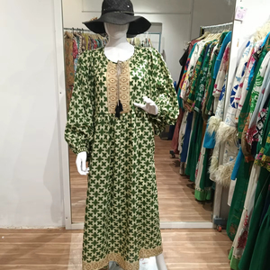 Vestido de Noche Musulmán para Mujer, Bordado y con Estampado Dorado, Elegante Túnica Larga, Ropa Vintage Bordada para Mujer - Product Image 1