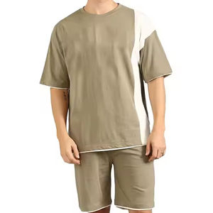 Tissu tricoté de haute qualité, imprimé par transfert thermique, logo personnalisé, shorts et chemise pour hommes, nouvelle mode, ensembles de 2 pièces - Product Image 1