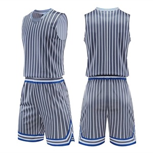 <b>Basketball</b> Jersey Set Child Men <b>Basketball</b> Clothes Stripe Sportswear Training Vest Shorts Suit Team Uniform Custom - Product Image 4