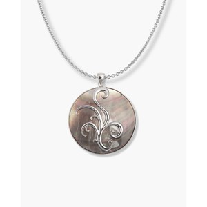 Pendentif croix plaqué rhodium et or avec zircon taille coussin, opale, diamant et perle - Product Image 1