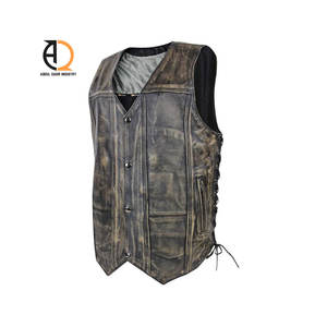 Chaleco de Cuero de la Mejor Calidad, Ropa Casual para Exteriores, Transpirable, Estilo Personalizado, Chaleco de Cuero para Hombre - Product Image 6