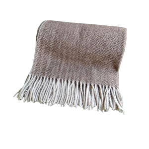 Mantas de lana Tartán de espiga de diamante marrón de calidad superior al mejor precio tejidas a mano por fabricante indio - Product Image 6