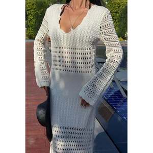 Vestido con Detalle Calado y Mangas Estilo Español 2840, Vestido Informal Transpirable con Cintura Natural - Product Image 3