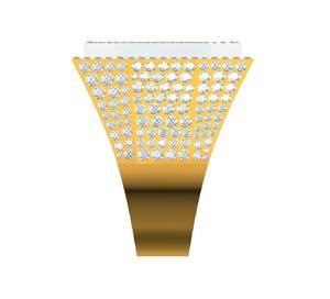 Anillo de Compromiso con Diamantes Redondos de Corte Brillante, Engaste Pavé, Chapado en Oro Amarillo, Certificado IGI, Excelente Regalo para Hombres y Mujeres - Product Image 3