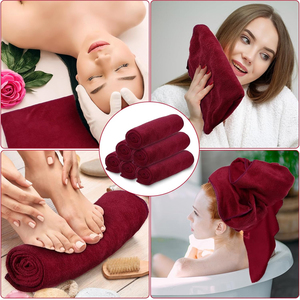 Serviettes de toilette et de visage en coton 100% de qualité supérieure, séchage rapide, douces, avec logo personnalisé, unies ou à carreaux, pour usage quotidien, hôtels, instituts de beauté - Product Image 2