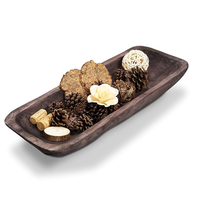 Cuenco decorativo de masa de madera para restaurante, hogar, cuenco de masa de madera para Navidad, boda, cuenco de vela de madera, uso de mesa - Product Image 1