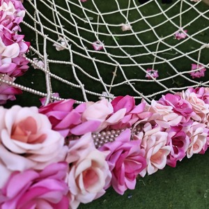 Dosel nupcial Color Rosa flor Chadar paquistaní musulmán novia entrada indio Punjabi boda Shaadi necesita Phoolon Ki Chadar - Product Image 5