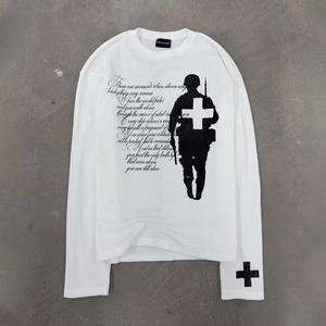 Custom Streetwear DTG Graphic 320 Gsm High Quality T <b>Shirt</b> Cotton <b>Thermal</b> Waffle Knit Long Sleeve - Product Image 3