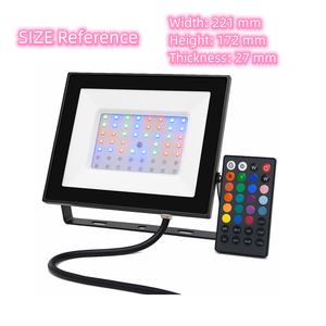 Bán Hot RGB <span class=keywords><strong>Color</strong></span> Changing <span class=keywords><strong>LED</strong></span> <span class=keywords><strong>Flood</strong></span> <span class=keywords><strong>Light</strong></span> ngoài trời 16 màu sắc 4 chế độ <span class=keywords><strong>Dimmable</strong></span> IP65 không thấm nước 10W 20W 30W 50W 100W - Product Image 2