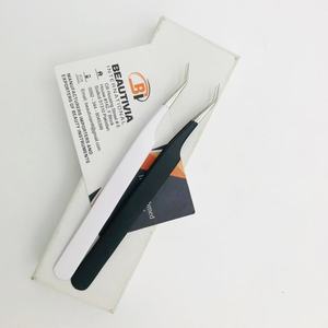 Custom Logo 45 Degree <b>Eyelash</b> Extension Tweezers Professional <b>Applicator</b> Strong Grip Sustainable Steel Pointed Tip Stainless - Product Image 2