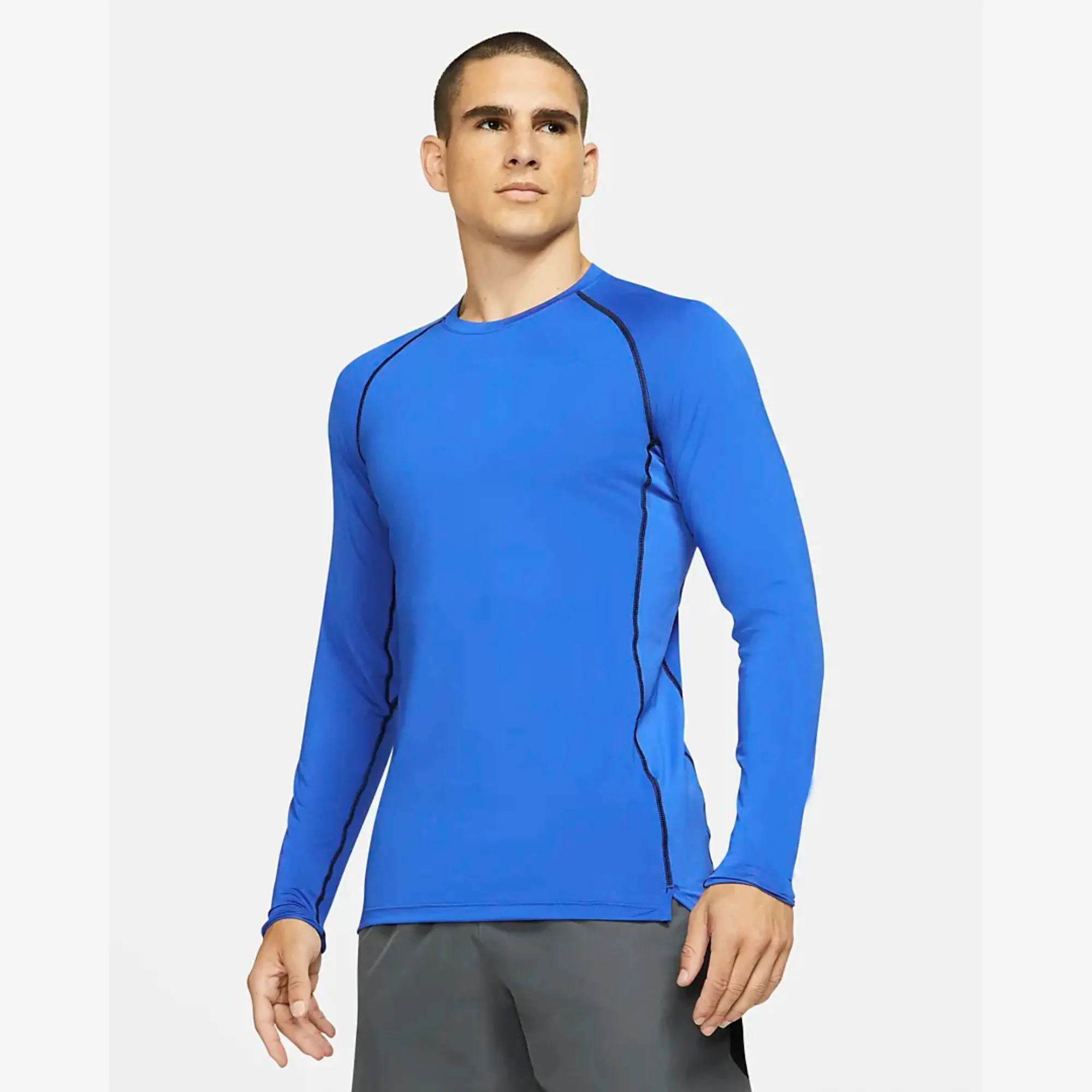 Sweat Wicking Lightweight Stretchy 92% Polyester 8% Spandex Game Royal Mens Slim Fit Long Sleeve Top with Built in Breathability